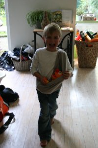 Papa Tom met koter Ernie..